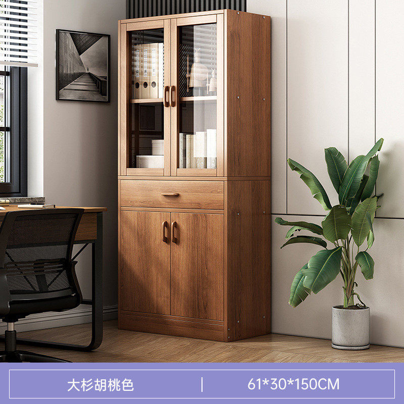 热销bts书架置物架落地办公室储物收纳柜子带门靠墙简易防尘家用