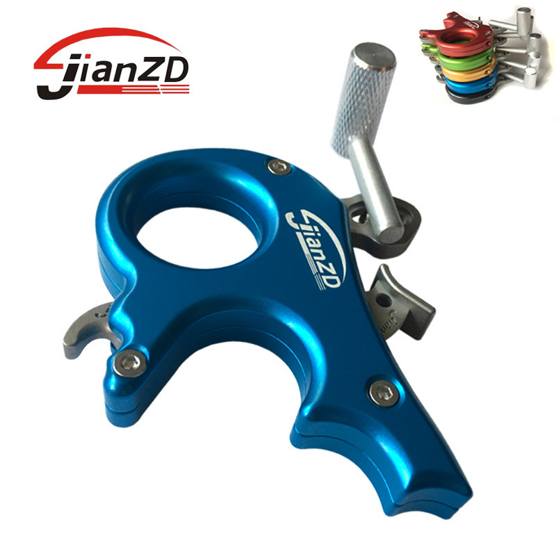 箭羿三指握式不锈钢撒放复合弓金属握撒撒放器弓箭射箭原厂家直供