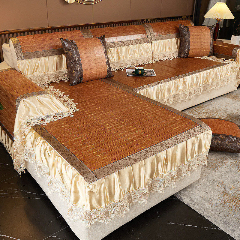 竹席裙边沙发垫夏季2024新款客厅防滑冰藤凉席天子夏坐垫沙发盖布,居家布艺,沙发垫,淘宝优惠券,粉丝福利购,淘宝优惠卷