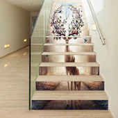 amjpvc厂家魅集创意简约十三片墙贴仙鹿楼梯贴台阶贴童话