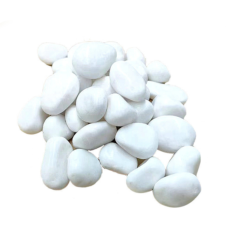 精品精抛高光庭院白色鹅卵石造景工程铺路厂家批发鱼缸雨花石