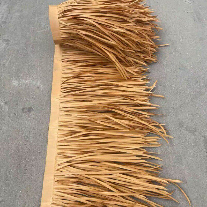 仿真茅草屋顶塑料毛草瓦中式凉亭假稻草仿古庭院装饰黄色民宿人造