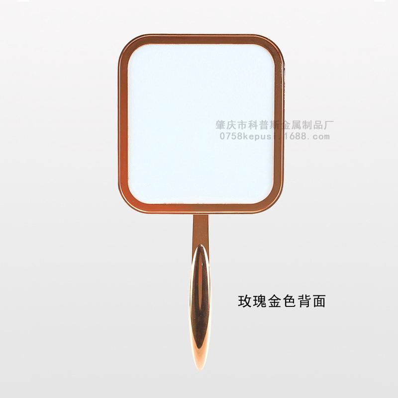 欧式金属复古大号手拿手柄直立化妆镜美容院梳妆台diy椭圆镜子