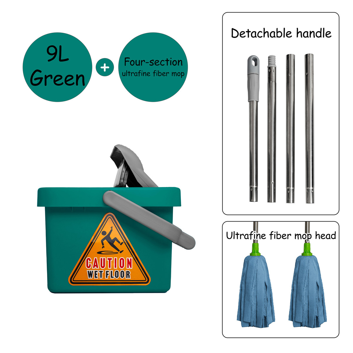 可伸缩超细纤维家用拖把免手洗挤压桶墩布懒人拖把拖地套装