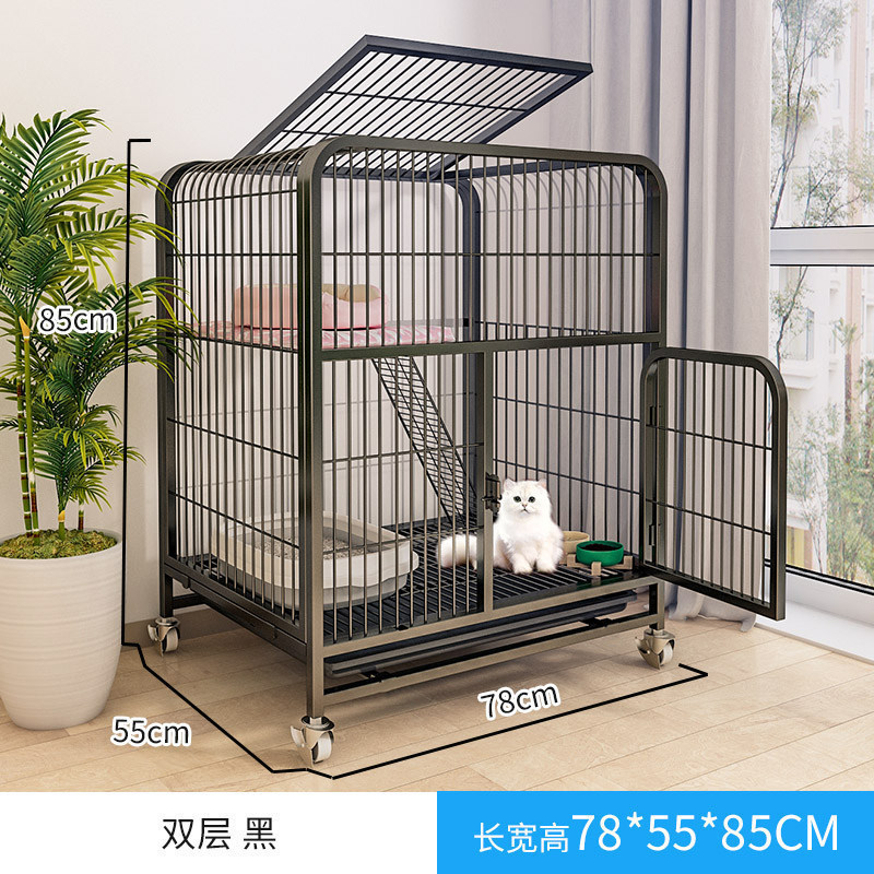 猫咪笼子猫家用室内不占地别墅一体式猫笼两层自由空间双层窝外贸