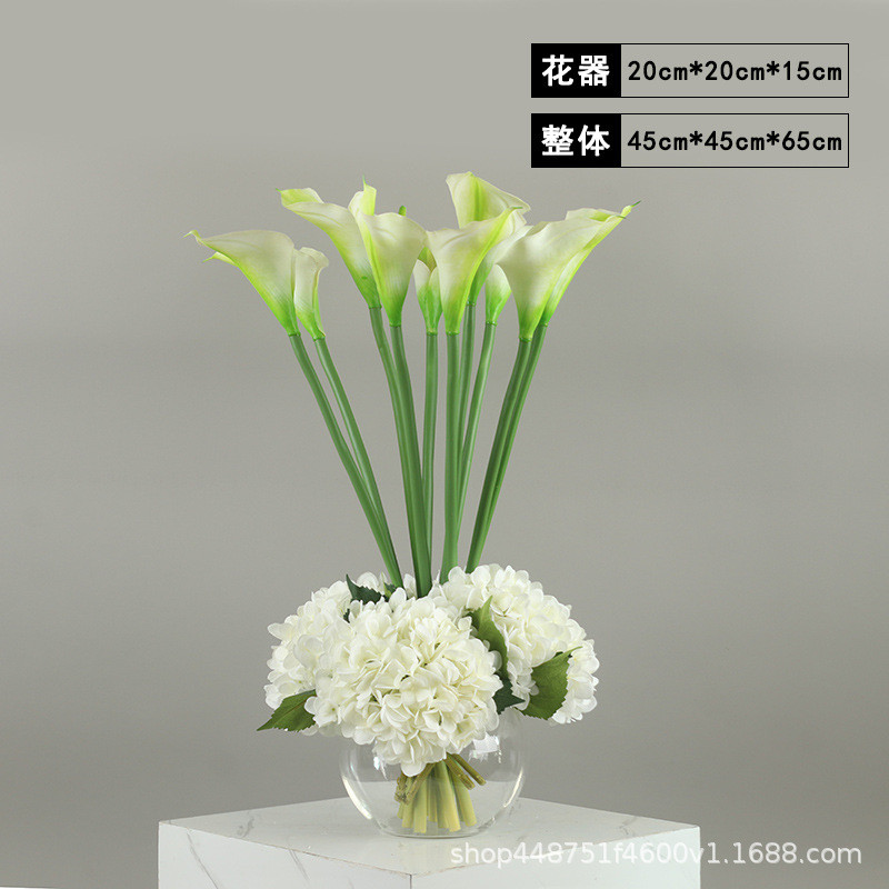 现代轻奢整体花艺摆件酒店洽谈桌仿真花装饰品摆设假花软装样板房