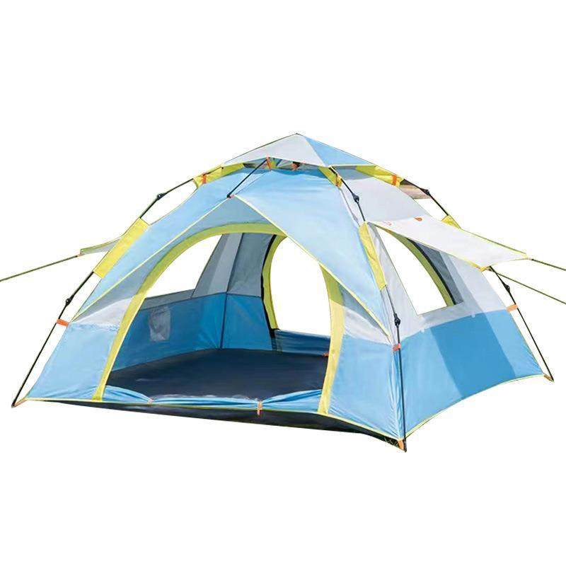 胶露营全自动双人3-4人银帐篷户外黑胶野营防雨防晒帐蓬厂家直销