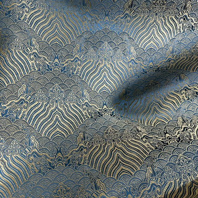 龙麟新中式面料织锦缎布料抱枕坐垫靠垫涤纶提花面料窗帘布绸缎