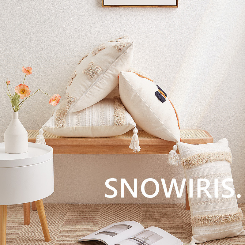 批发簇绒抱枕风沙发靠枕床上大靠垫现代民族风民宿装饰腰枕轻奢靠