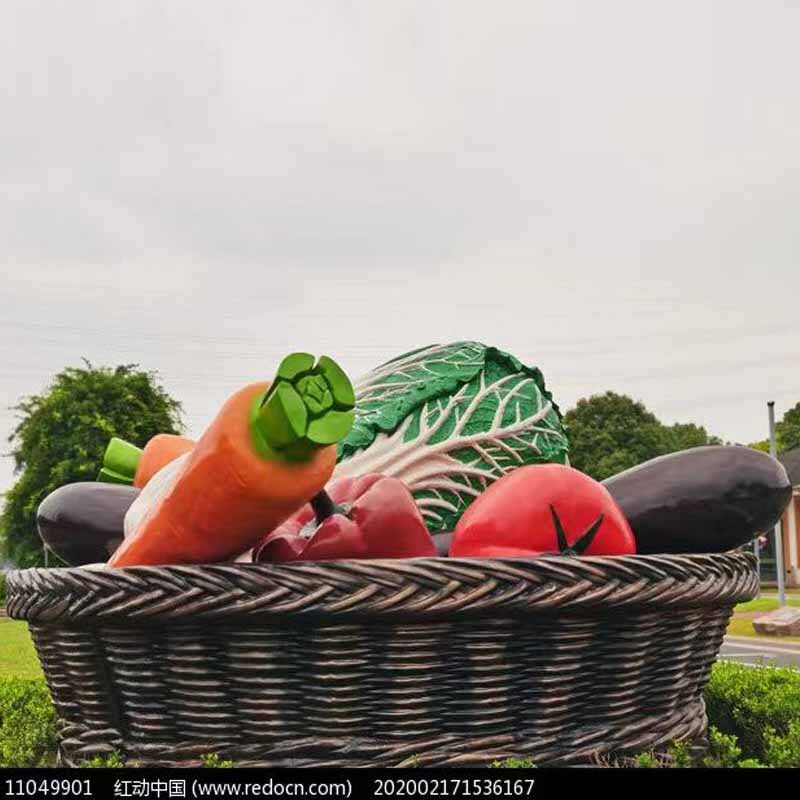 果园水果蔬菜景观仿真摆件小品大造型户外玻璃钢卡通水果果菜雕塑