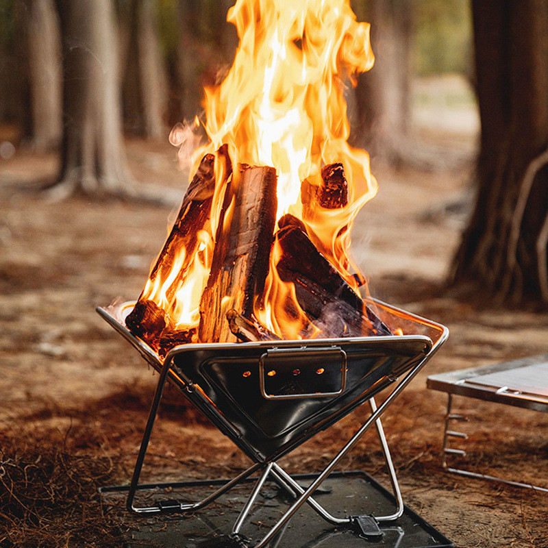 户外露营篝火焚火台野炊不锈钢折叠烤肉炉烧烤炉烧烤架mwA610L
