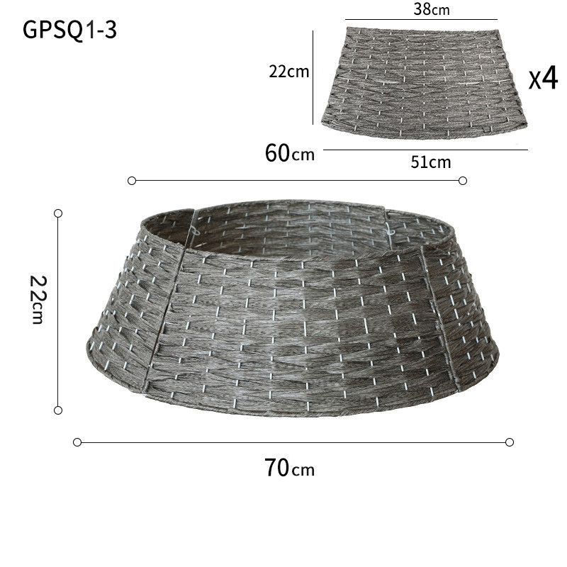 新款北欧风栅栏白色手工编织树围圣诞树圣诞树围树底装饰