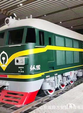 东风火车头复古火车餐厅民宿1比1仿真模型景区公园摆件绿皮火车厢