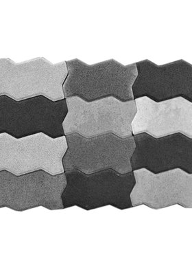 高强度河道港口齿形码头砖波浪形灰色4cm砖头80mm广场砖pc透水砖