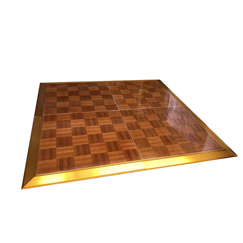 拼接活动舞池板地面跳舞地板铝合金封边酒店宴席柚木板方形舞台板