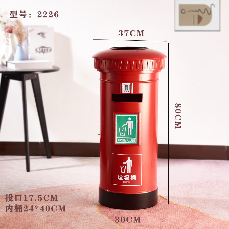 工业风网红铁艺创意消防栓造型大容量家用商用实用垃圾桶装饰摆件