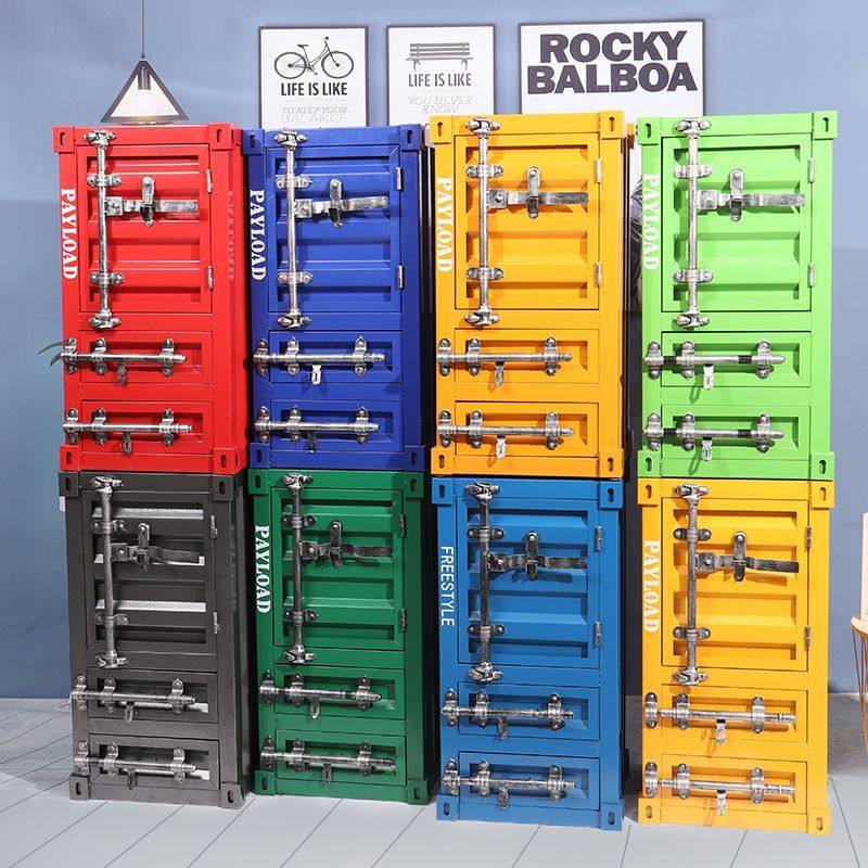 工业风金属铁艺做床储物抽屉创意复古集装箱旧小型居家头带收纳柜,住宅家具,儿童斗柜,淘宝优惠券,粉丝福利购,淘宝优惠卷