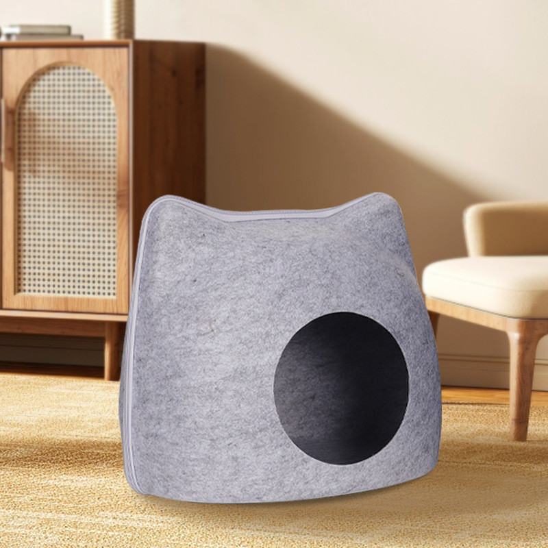 猫窝四季通用冬季保暖猫床毛毡别墅猫头冬天狗狗窝睡觉的房屋狗窝