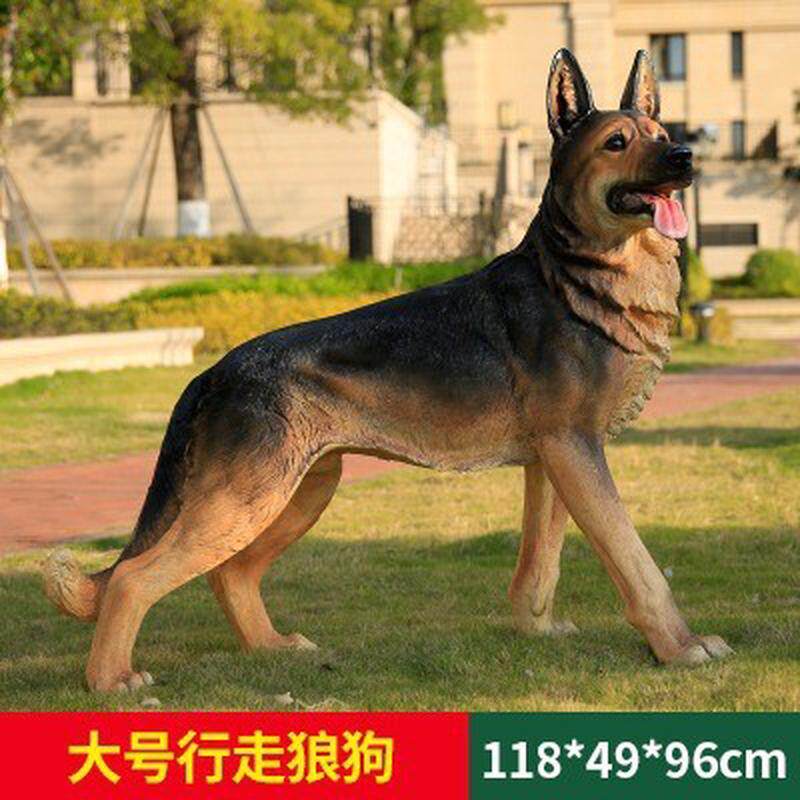 仿真狼狗雕塑摆件金毛狗柯基树脂动物工艺品庭院客厅入户玄关装饰