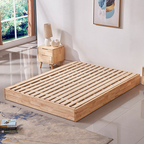 日式榻榻米全实木床架现代简约落地公寓民宿无床头酒店宾馆实木床