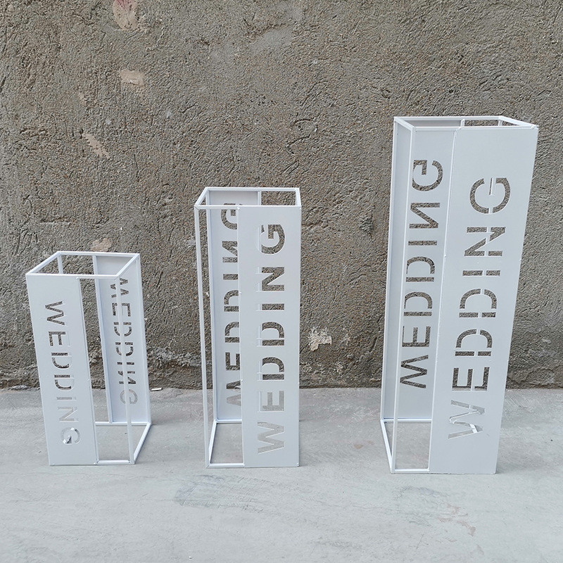 婚庆道具路引新款铁艺摆件三件套场地布置用品婚礼t台迎宾区雕刻