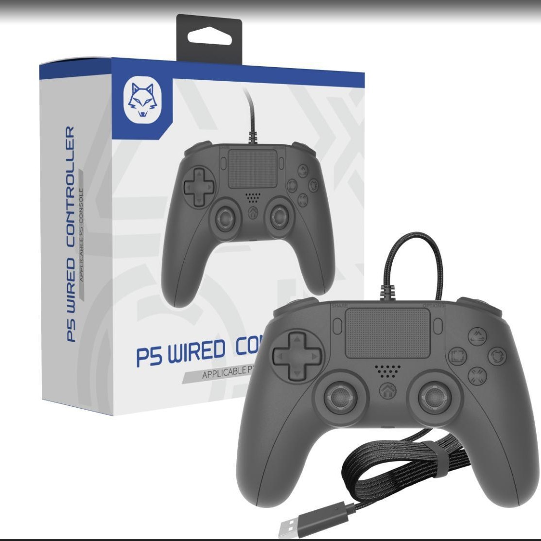 PS5有线手柄 P5游戏控制器 双马达Touch功能音频喇叭立体声耳麦插