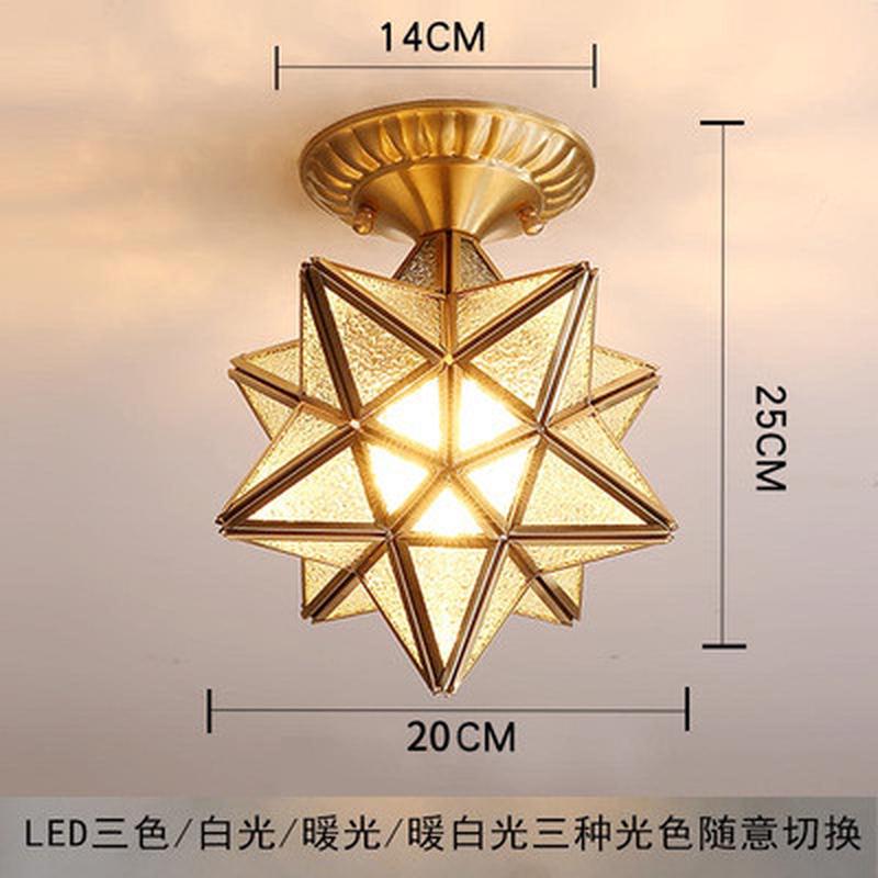 全铜轻奢走廊过道灯水晶灯吸顶灯后现代客厅入户玄关灯门厅阳台灯