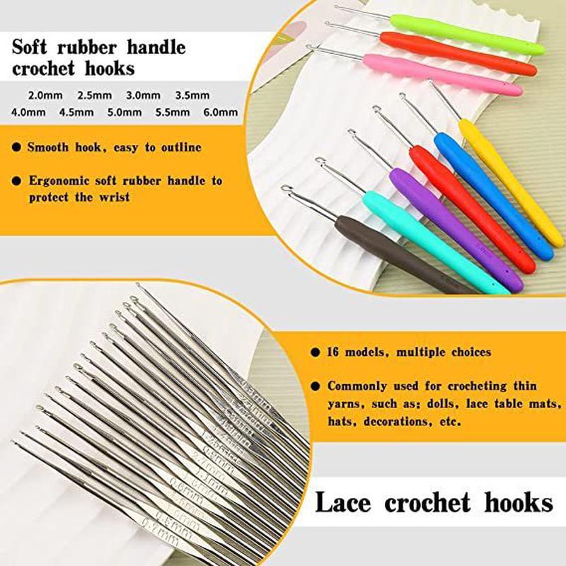 105件套钩针收纳包工具diy手工编织针线包含毛线全套tpr钩针套装