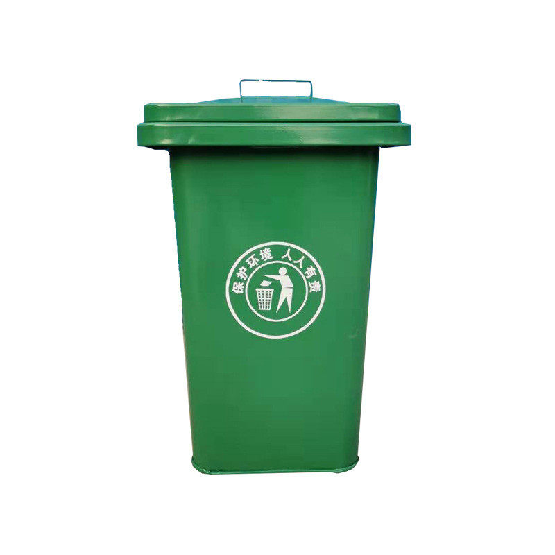 现货50l铁质垃圾桶户外环卫铁垃圾桶小区铁皮挂车分类加厚桶
