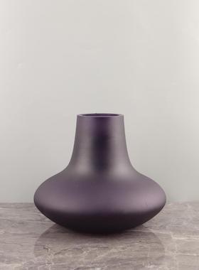 克罗拉轻奢创意电镀玻璃花器餐桌茶几样板间软装饰品家居摆件客厅