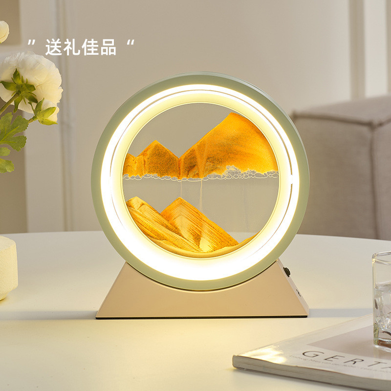 流沙画摆件ins风外贸出口台灯沙漏创意玫瑰金动态家居摆设礼物