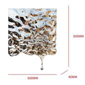 小品树脂电镀金银波纹水滴墙上挂件客厅会所背景装 饰简约现代