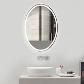 工厂定制智能壁挂银镜椭圆led灯卫生间镜子酒店理发店采用浴室镜