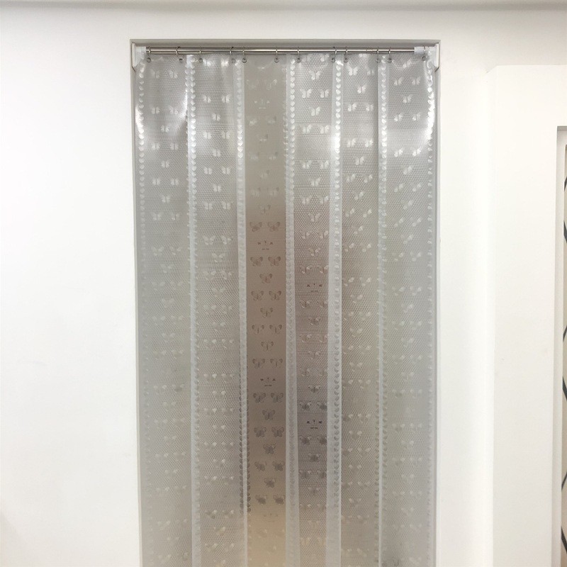 免打孔门帘塑料透明pvc隔热隔断帘防尘防油烟推拉可空调门帘移动