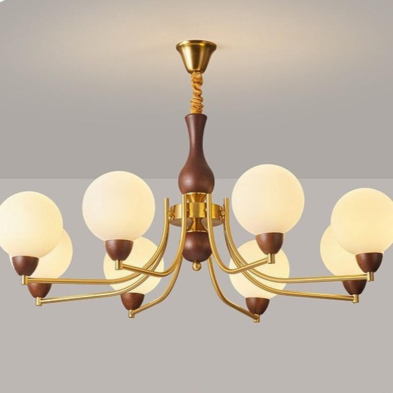 中古风浪漫复古法式吊灯美式南洋创意客厅书房实木餐厅卧室玻璃灯