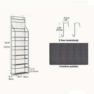 多功能门后储物挂袋pvc透明壁挂式门上多层杂物整理收纳挂袋