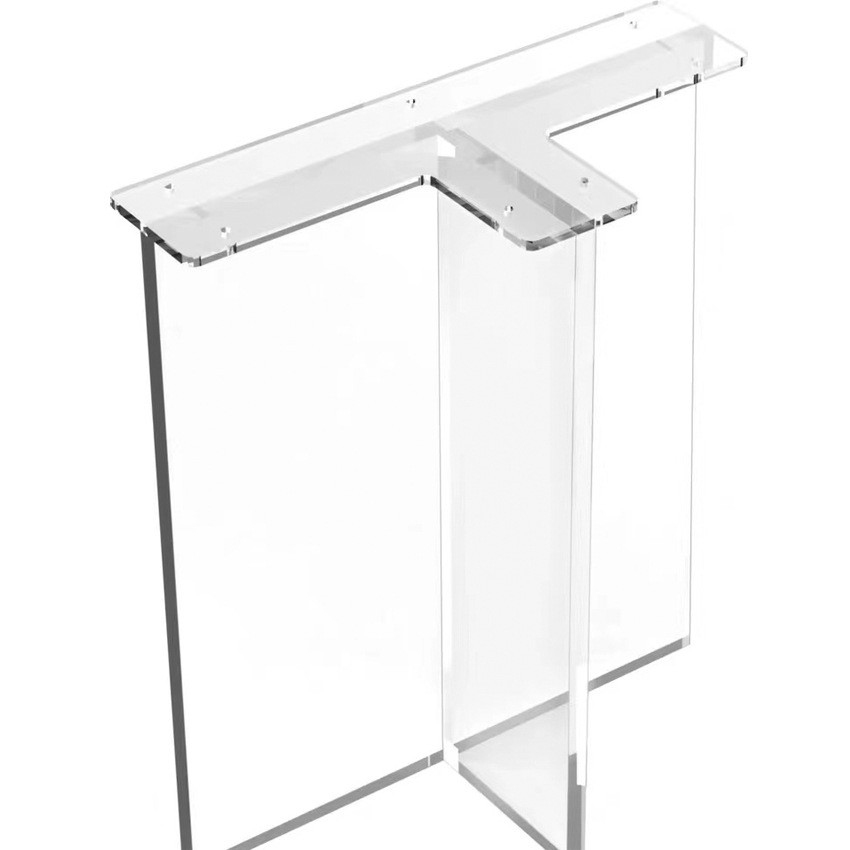 北欧高端高透明亚克力餐桌脚加工亚克力t形餐桌腿不发黄渐变黑色