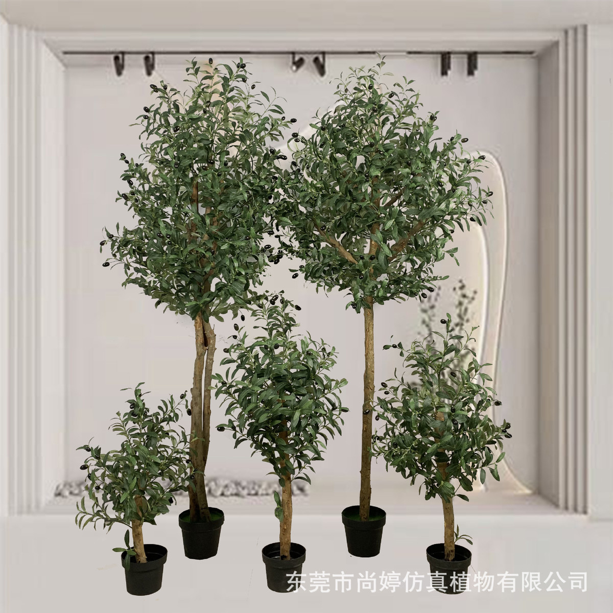 仿真橄榄树盆栽批发杆室内装饰摆件大型仿真绿植盆景厂家实木