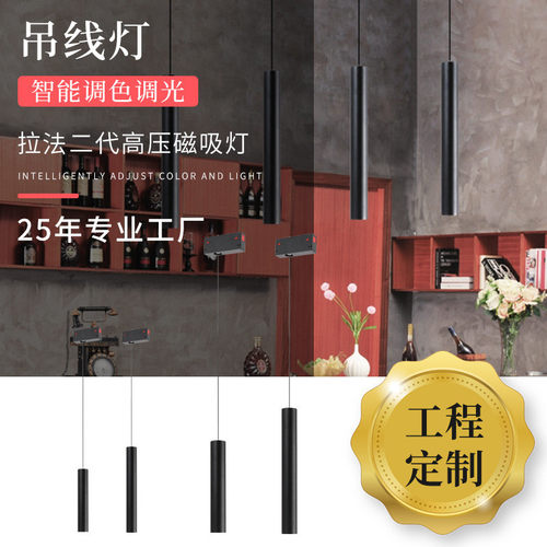 拉法二代35系列高压嗞吸照明灯吊线灯智能调色调光咖啡厅酒吧轨道