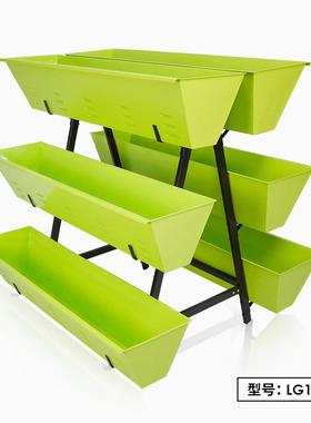 培室内绿色土长方形种菜箱阶梯园艺种植花架阳台花盆花槽种植箱