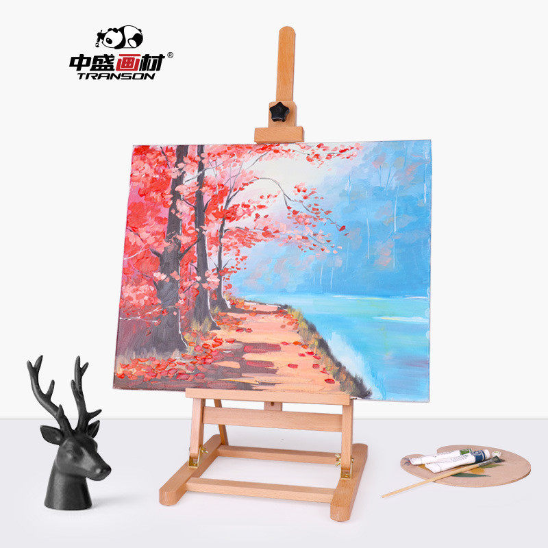 中盛画小山毛榉桌面材画架hj-10微型广告展示架实木质素描油画架