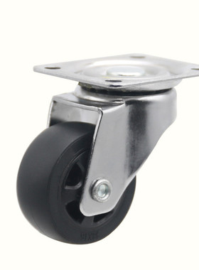 热销镀锌静音钢板承重无轴黑色pp加厚轮1/1.25/1.5/2寸平板车万向