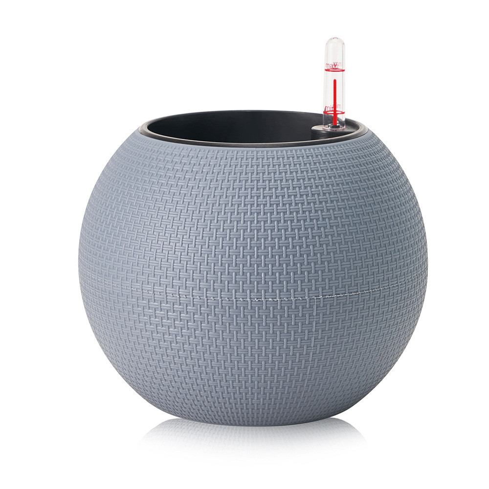 桌面式简约塑料仿批发圆形小花盆藤编自吸水多肉盆栽懒人种植花盆