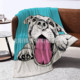 狗系列数码 印花法兰绒盖毯毯子双层加厚舒棉绒沙发方办公午睡毯子