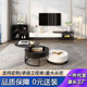 岩板茶几电视柜组合小户型客厅家用简约现代套装 轻奢可伸缩茶几桌