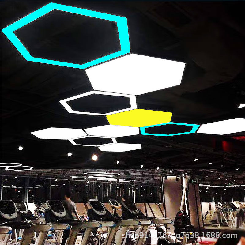 办公灯led六边形造型灯创意蜂巢超市健身房网咖六角形工业风吊灯,家装灯饰光源,餐厅吊灯,淘宝优惠券,粉丝福利购,淘宝优惠卷