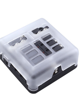 汽车多路保险丝螺丝正负极6路保险丝盒带led指示灯1进6出盒带接线