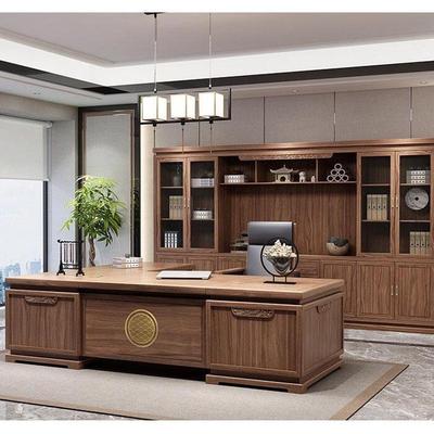 新中式老板桌椅组合家具沙发禅意现代简约大班台总裁桌办公室实木