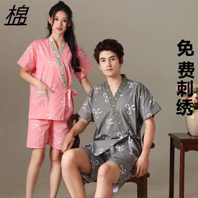 汗蒸服纯棉开衫男女情侣和服足按摩套装疗服高档桑拿洗浴服刮痧美