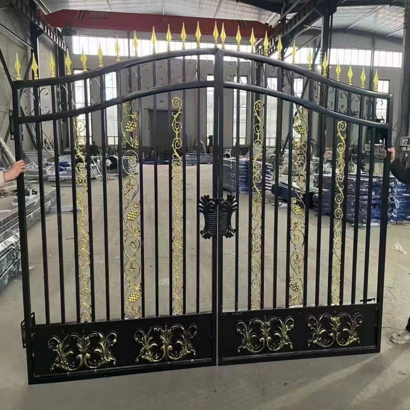 铁艺大门庭院门欧式别墅对开门户外铁大门入户门单双开门锌钢大门